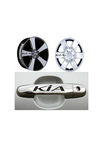 Kia Kapı Kolu Jant Sticker Yapıştırma 8 Adet