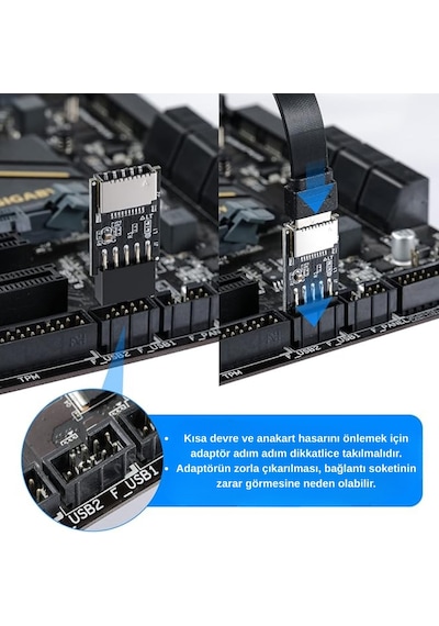 Alfais 4936 Usb 2.0 9 Pin - Type-e Anakart Çevirici Dönüştürücü