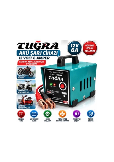 12v 6a Akü Şarj Cihazı Kurşun Asit Aküler İçin Motosiklet Elektrikli Bisiklet Ve Moped Akü Şarj Aleti - 938800155