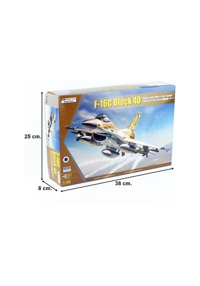 Kinetic K48129 1/48 Ölçek, F-16c Block 40 Israeli Air Force - Barak Savaş Uçağı, Plastik Model Kiti-56367