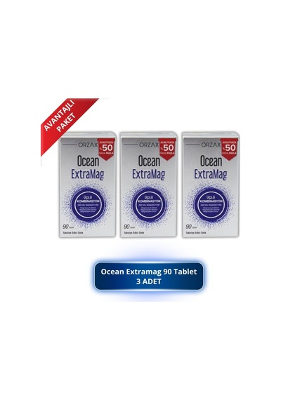 Ocean Extramag 90 Tablet, 3 Adet, 200 Mg Elementel Magnezyum