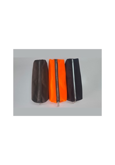 Kalemlik 3lü Set/paket Organizer Makyaj Çok Amaçlı Pinterest Okula Dönüş Çantası Tek Bölmeli Haki+neon Oranj+siyah