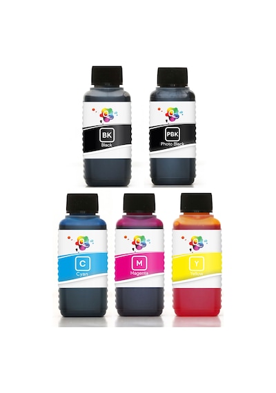 QC Epson EcoTank Uyumlu EKONOMİK Mürekkep Seti 100ml 5 Renk