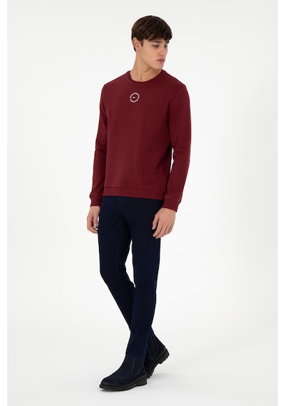 U.S. Polo Assn. Erkek Regular Fit Bisiklet Yaka Bordo Sweatshirt 50293436-VR014