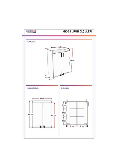 Lüks 2 Kapılı Çok Amaçlı Kiler Dolabı %100 Mdf Erzak Organizer Mutfak Dolabı Mk08 Beyaz