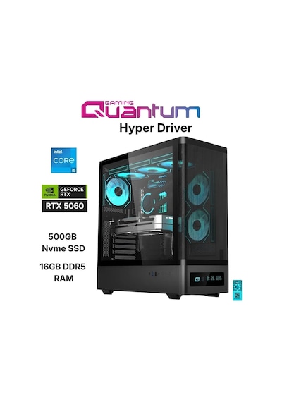 Quantum Raxius Driver Hyper i5-14400F 16 GB 500 GB SSD RTX5060 W11P Gaming Masaüstü Bilgisayar