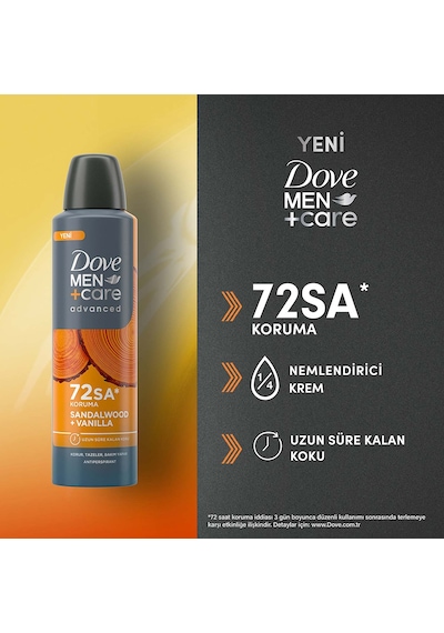 Dove Men +care Advanced Erkek Deodorant Sandalwood Vanilla 150 Ml + Sandalwood + Vanilla Duş Jeli 400 Ml