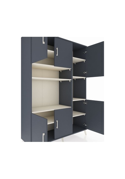 Hyperion Dolap 9 Raflı 6 Kapaklı 132x44x195 Antrasit-antrasit... Antrasit