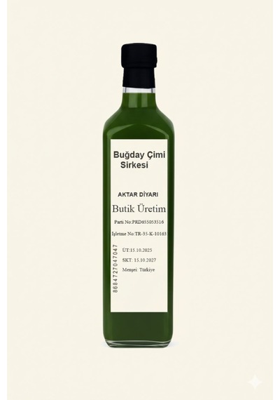Buğday Çimi Sirkesi 1000 Ml Aktar Diyarı