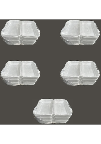 Dağyüce 36/d Tek Kullanımlık Köpük İskender Kapaklı Kase Kutu - 23.5x15 Cm. - 20 Adetlik 5 Paket
