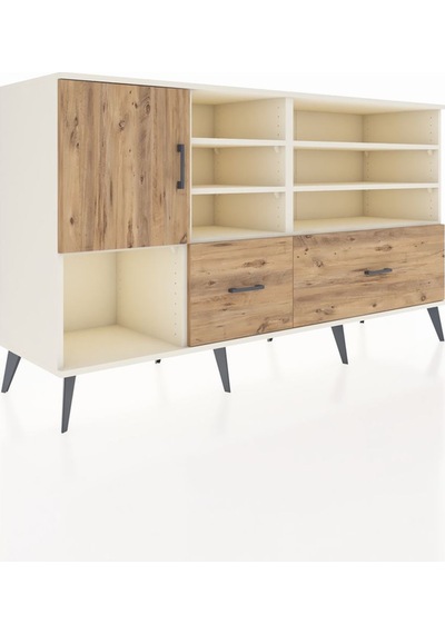Kronos Konsol 8 Raflı 2 Çekmeceli Tek Kapaklı 176x59x99 Aytaşı-ç Aytaşı-çam