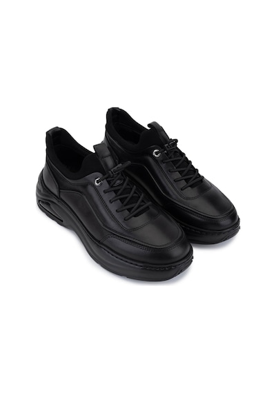 Tamer Tanca Erkek Hakiki Deri Siyah Sneakers & Spor Ayakkabı 298 3138-2527 Erk Ayk Sk25-26 Sıyah Atlas Siyah