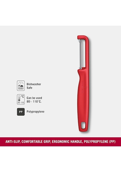 Victorinox Iota Tırtıklı Kenar Çift Taraf Kırmızı Soyacak, 6.0943.1 Genel