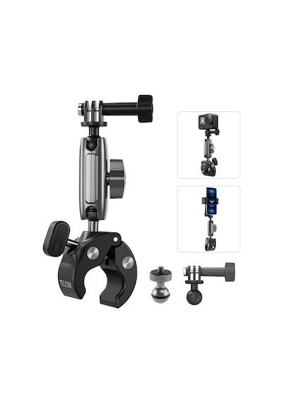 Gidonu Bisiklet Montaj Kelepçeleri Için Hero 13 12 11 10 9 Djı Osmo Action 5 Pro 4 3 360 Çift Top Başlı Kelepçe T Diğer