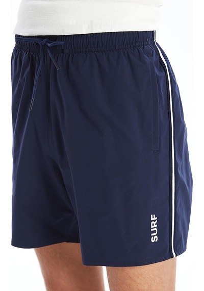 Lcw Swımwear Lacivert Kısa Boy Baskılı Erkek Deniz Şortu