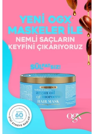 OGX Argan Oil of Morocco Nemlendirici ve Canlandırıcı Sülfatsız Saç Maskesi 300 ml