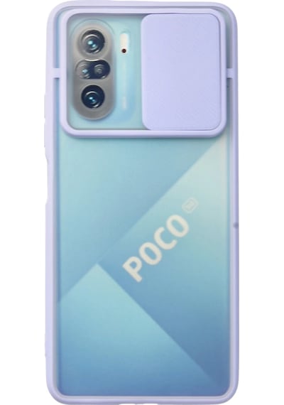 Uryport Xiaomi Poco F3 Kılıf Palm Buzlu Kamera Sürgülü Silikon - Lila