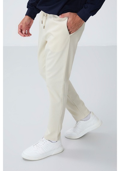 Tommy Life Bej Yüzeyi Dokulu Standart Fit Erkek Eşofman Alt - 82155
