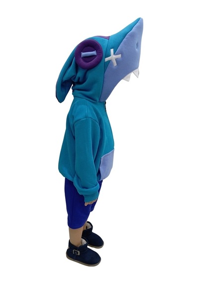 Kapüşonlu Cosplay Leon Shark Kostümü