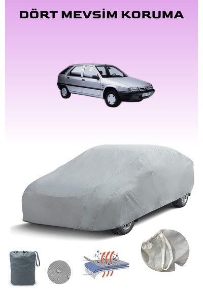 Renault 14 Uyumlu Araba Brandası, Oto Branda, Araba Çadırı, Su-güneş Geçirmez Gri