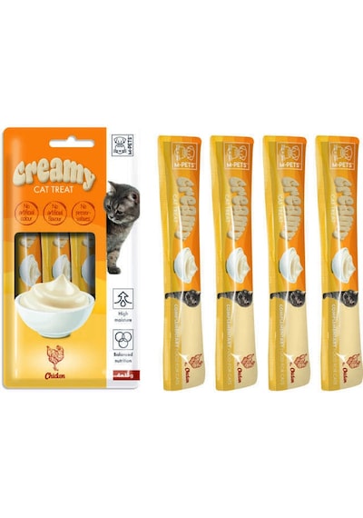 M-Pets Creamy Chicken Tavuk Etli Ek Besin Kedi Ödülü 4 x 15 G