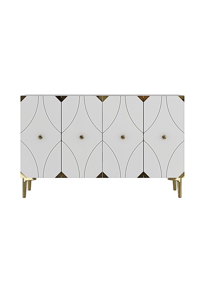 Ka1297bg Alfa Konsol Ve Tv Sehpası Beyaz-gold 120cm