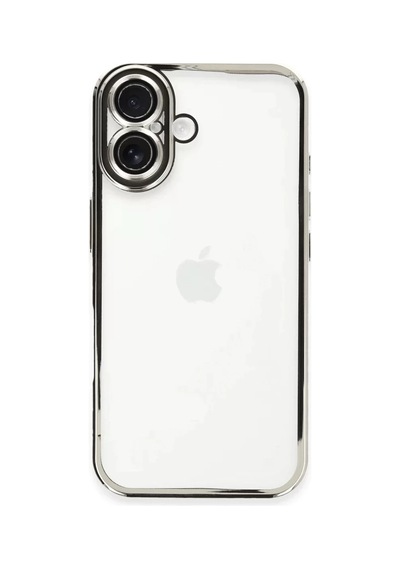 Newface Apple İphone 16 Plus Kılıf Razer Lensli Silikon - Gümüş