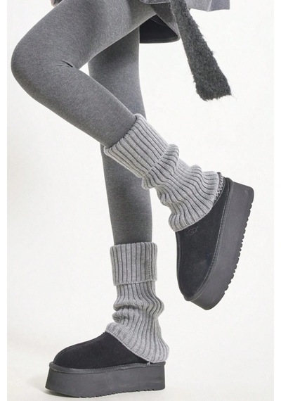 Ozzy Socks Original Premium Tozluk Akrilik Triko Örgü Leg Warmer Ayak Isıtıcı Gri Gri