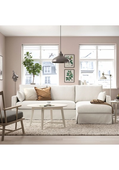 Ikea Beyaz Rahat Kanepe - Uzanma Koltuklu 3'lü Kanepe