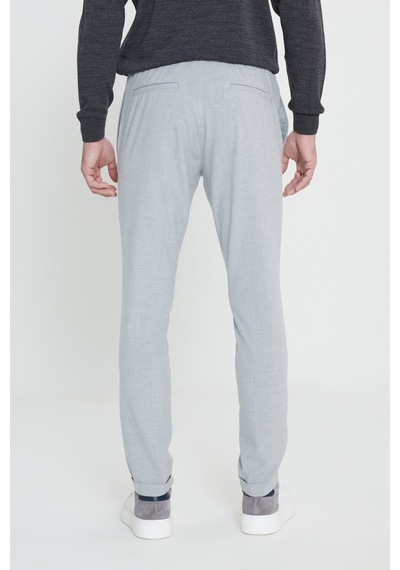 George Henry Slim Fit Dar Kesim Beli Bağlamalı Yan Cepli Jogger Pantolon Grı Gri