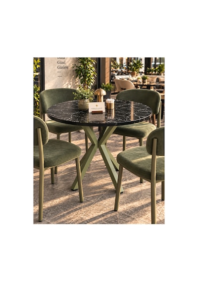 Kalınlaştırmalı Mutfak Cafe Balkon Bahçe Restoran Yemek Masası 70x70 Yeşil Siyah Mermer Yuvarlak Yeşil Yeşil Kalınlaştırmalı Mutfak Cafe Balkon Bahçe Restoran Yemek Masası 70x70 Yeşil Siyah Mermer Yuvarlak Yeşil Yeşil