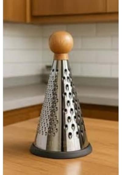 Ahşap Saplı Rende Paslanmaz Çelik, 4 Yüzlü Çok Fonksiyonlu Mutfak Rendesi, Dayanıklı Ve Ergonomik Tasarım, 27,5 Cm Büyük Boy