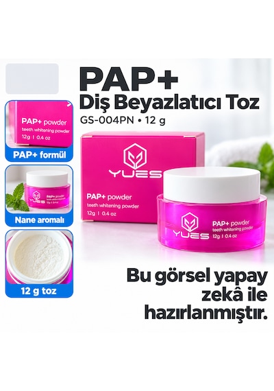 Yues Pap+ Diş Beyazlatıcı Toz Nane Aromalı 12 G Gs-004pn