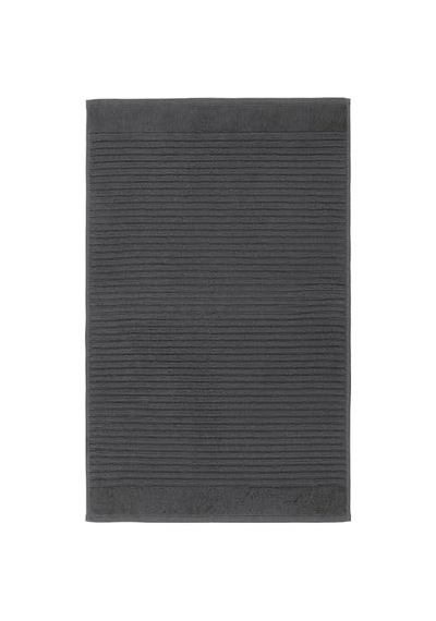 Alstern Ayak Havlusu Yapılandırılmış Dokumalı Pamuk, 50x80 Cm Koyu Gri Renk Genel