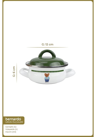 Bernardo Harmony Emaye Mini Pot 12 Cm Siyah