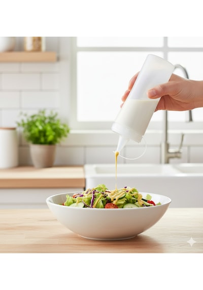 Kapaklı Sıkma Sos Şişesi Yağ, Ketçap, Mayonez, Salata Sosları İçin Sızdırmaz Pratik Yağdanlık Gri