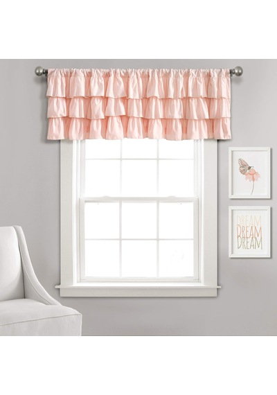Blush Belle Valance Shabby Chic Style Single Curtain, 18" X 84