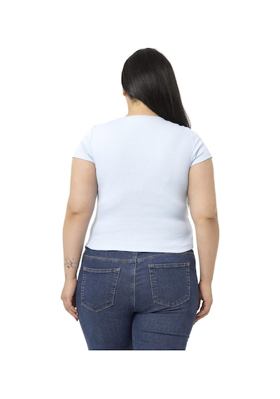 Disentis Büyük Beden Yarım Kollu Göğüste Bağcık Detaylı Kaşkorse Bebe Mavi Body-bebe Mavi Bebek Mavisi