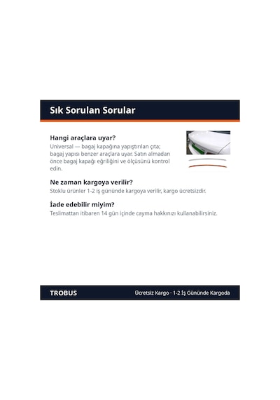 Trobus Oto Bagaj Spoiler Çıtası Parlak Koyu Gri 115 Cm