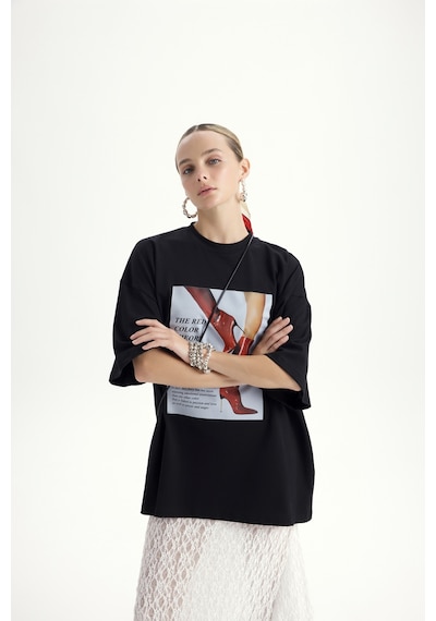 Mai Studios Co. Theory Oversize Siyah T-shirt SIYAH
