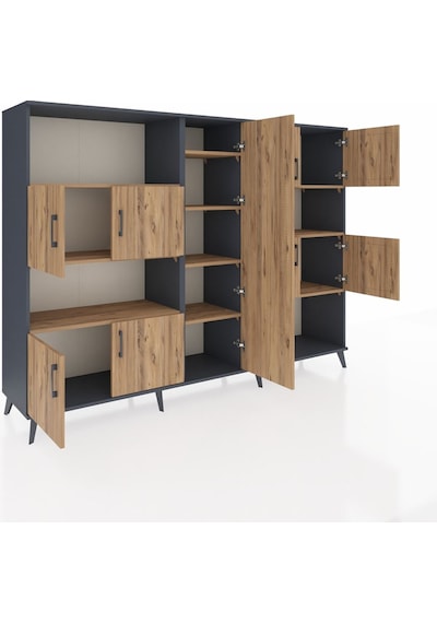 Hyperion Dolap 10 Raflı 9 Kapaklı 220x44x163 Antrasit-çam Antrasit-çam Hyperion Dolap 10 Raflı 9 Kapaklı 220x44x163 Antrasit-çam Antrasit-çam