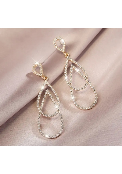 Girift Vintage Su Damlası Sallantılı Küpe Gri