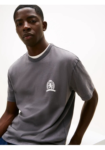 Tommy Hilfiger Tjm Rlx Crest Play T, Bds Gri Erkek T-shirt