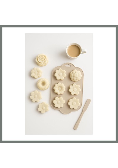Bezos Silikon Kek Ve Çikolata Kalıbı 6 Lı Krem Renk Pasta Tatlı Muffin Kalıbı Mmbz
