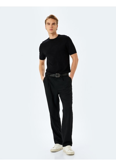 Koton Regular Fit Bisiklet Yaka Viskon Basic Kısa Kollu Triko Tişört Siyah 5sam70022ht Siyah Koton Regular Fit Bisiklet Yaka Viskon Basic Kısa Kollu Triko Tişört Siyah 5sam70022ht Siyah