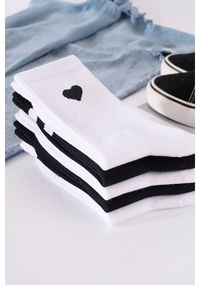 Unisex 5 Çift Premium Kalite Desenli Tenis Soket ASORTİ
