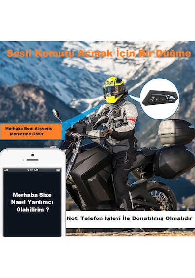 Bt22 Motosiklet Kask Kablosuz Intercom Su Geçirmez 5.0 Bluetooth