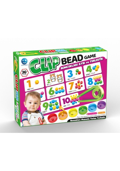 Clip Bead - 2+ Yaş Eğitici Matematik Kutu Oyunu Ve Boncuk Yerleştirme Oyunu