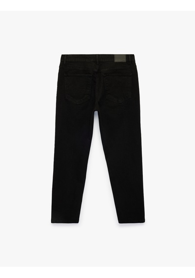 Koton Normal Bel Beş Cepli Pamuklu Tapered Jean Pantolon - Joe Jean Siyah 7wam40451nd