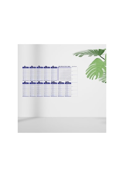 Statik Akıllı Kağıt Ingilizce Çarpım Tablosu 100x56 Cm 5671 Çok Renkli Çok Renkli